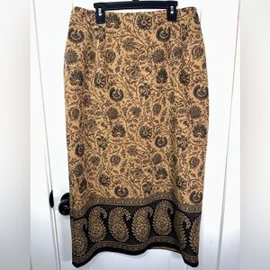 Briggs Floral Brown and Black Maxi Skirt
